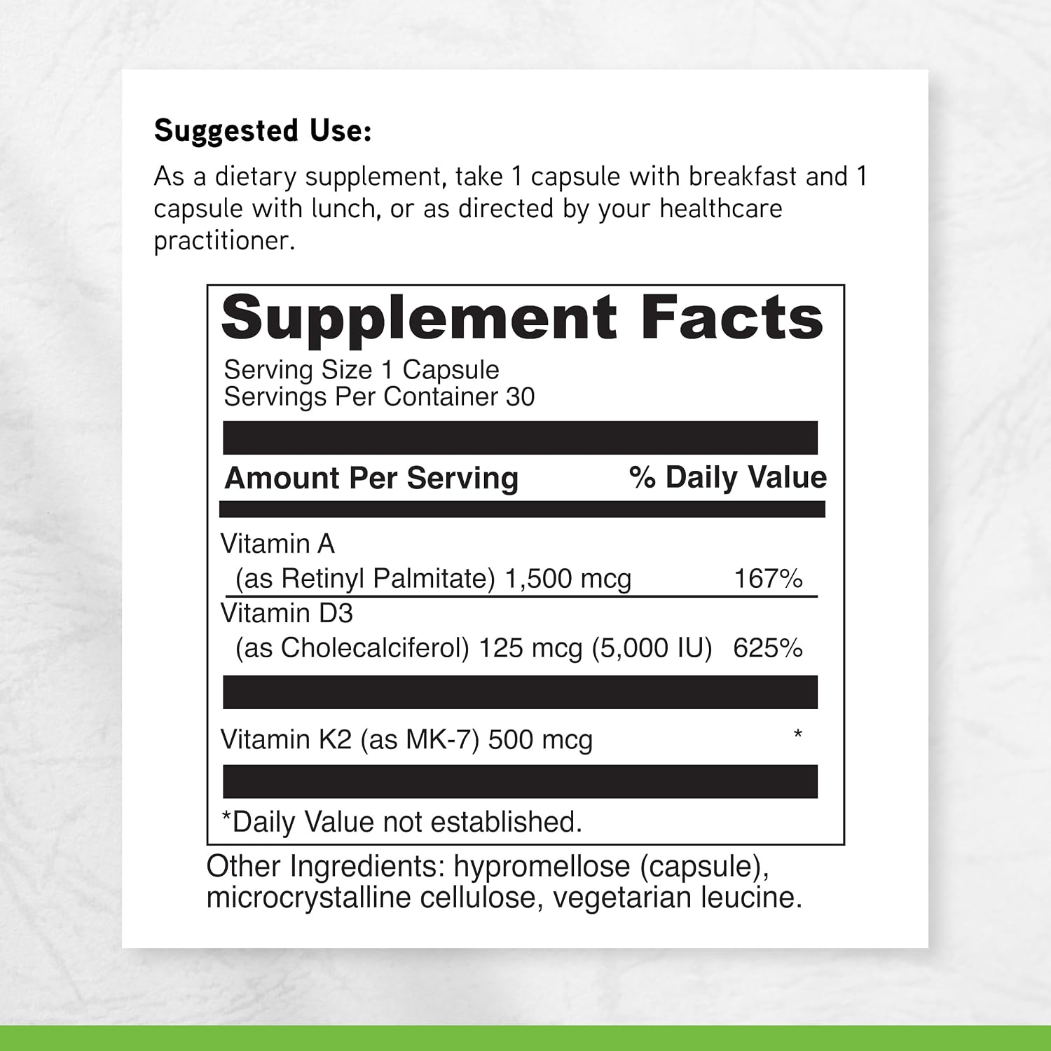DAVINCI Labs ADK - Bone, Heart & Immune Support with Vitamins A, D3 & K2 (MK-7) - 60 Capsules - görsel 6