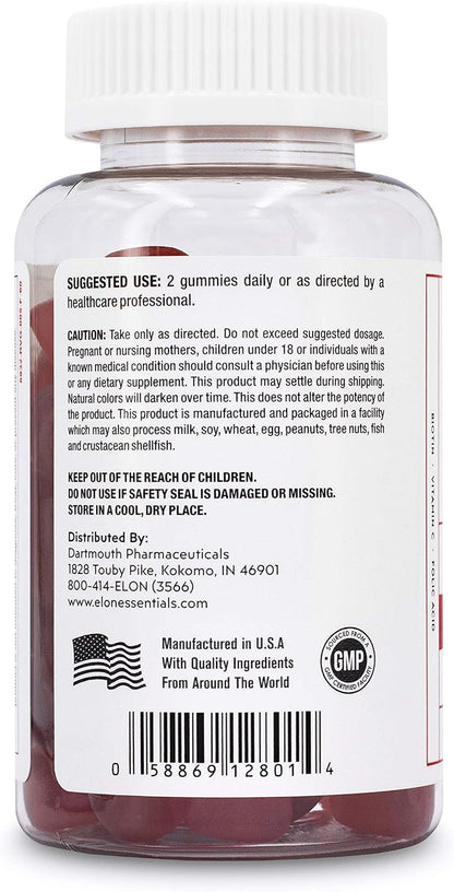 Elon Biotin Gummies for Hair Growth – 5000mcg, Cherry Flavoured, 60 Gummies