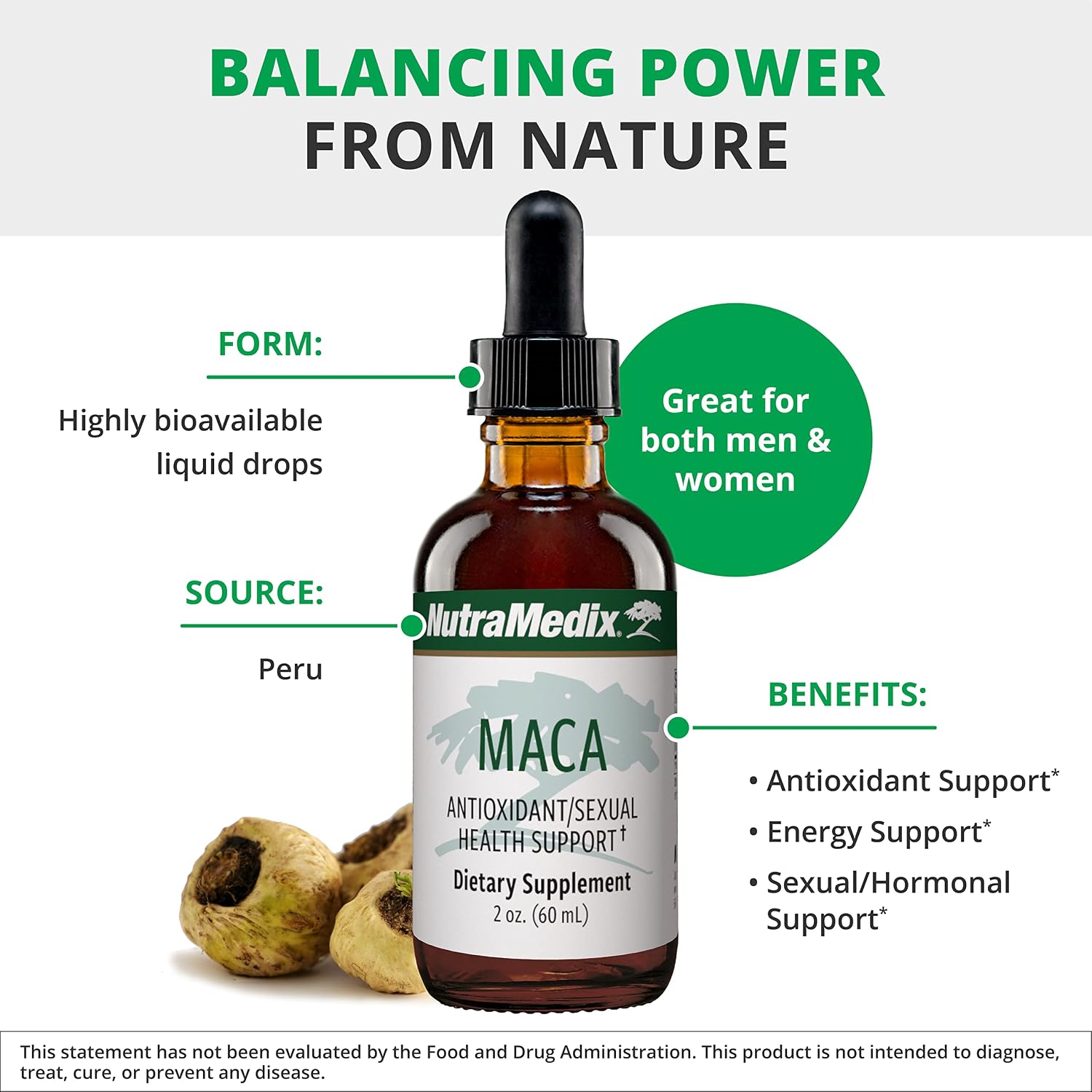 NutraMedix Maca Liquid Tincture – Peruvian Maca Root Extract – Mood & Hormonal Support – 60ml - görsel 4