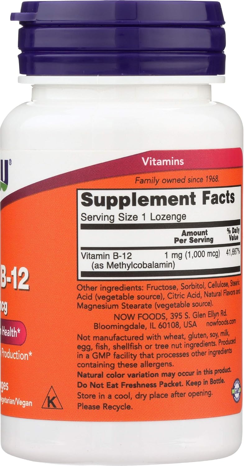 Now Foods Brain B12 Lozenges, 100 Count - görsel 6