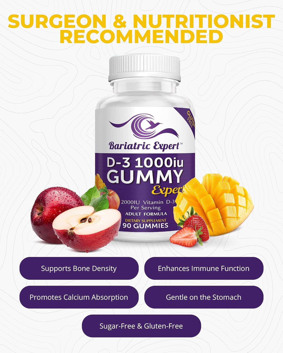 Bariatric Expert D3 Vitamin – Fast-Melting Dietary Supplement for Adults Post Bariatric Surgery, 90 Chewable Tablets - görsel 2