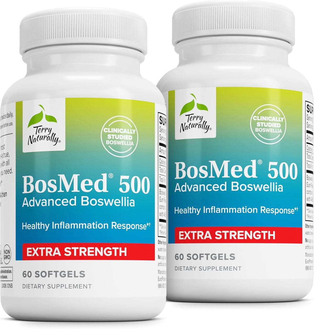 Terry Naturally BosMed 500 Extra Strength - Boswellia Serrata Extract Supplement - Herbal Support for Healthy Lungs - 60 Softgels (Pack of 2) - görsel 1
