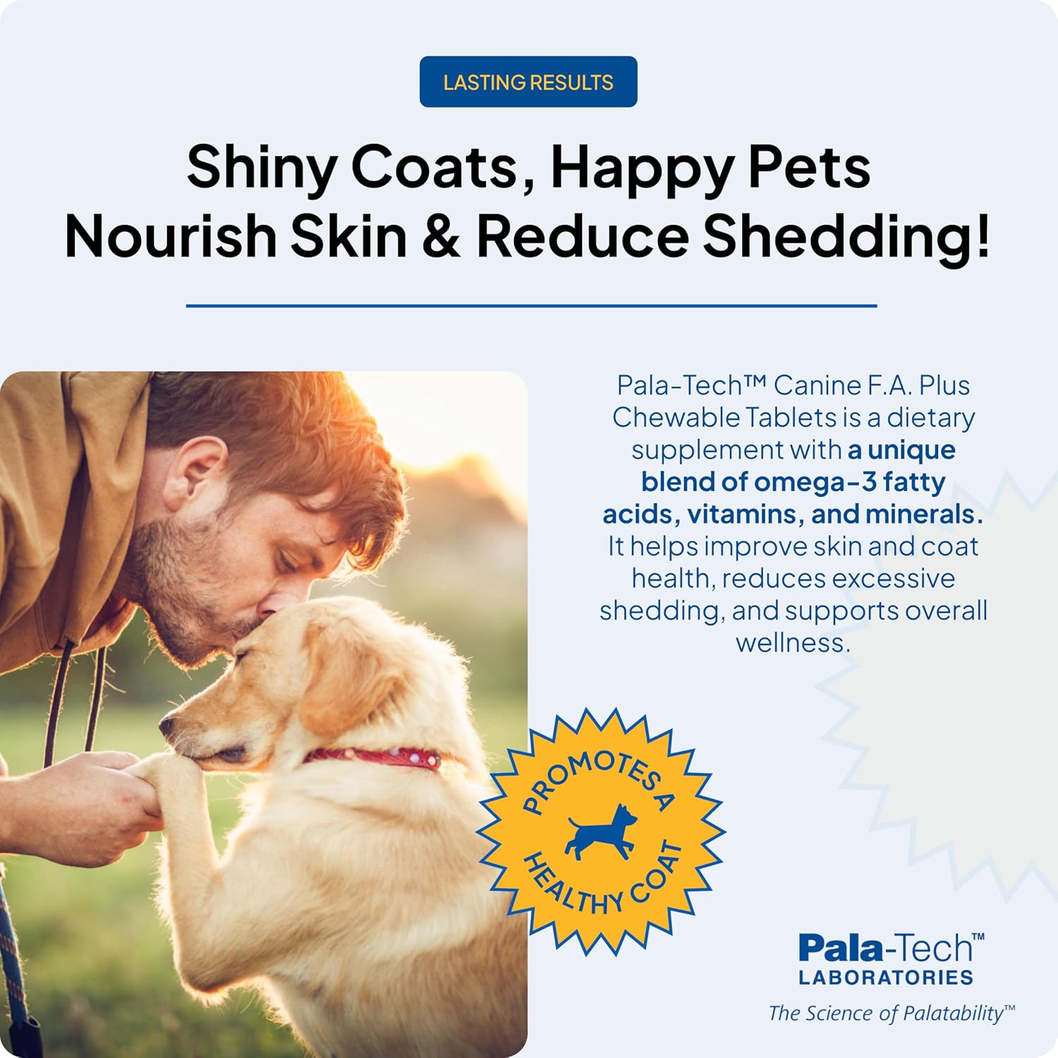 Pala-Tech FA Plus Chew Tabs for Small Dogs - Omega-3 & 6 for Skin and Coat - 60 Chewable Tablets, Roast Beef Flavour - görsel 3