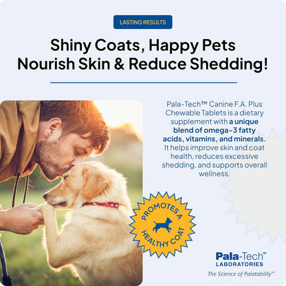 Pala-Tech FA Plus Chew Tabs for Small Dogs - Omega-3 & 6 for Skin and Coat - 60 Chewable Tablets, Roast Beef Flavour