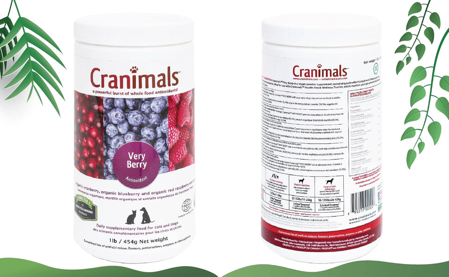 VeryBerry Antioxidant Superfood Berry Powder for Dogs and Cats - Natural Antioxidant Boost from Cranberries, Raspberries, and Blueberries, 6 Month Supply - 454 g Jar - görsel 4