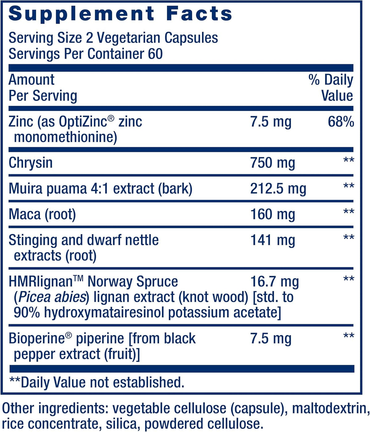 Life Extension Super Miraforte with Standardised Lignans, Chrysin, Nettle Root, Muira Puama, Maca, Zinc – Testosterone Support, 120 Capsules - görsel 3