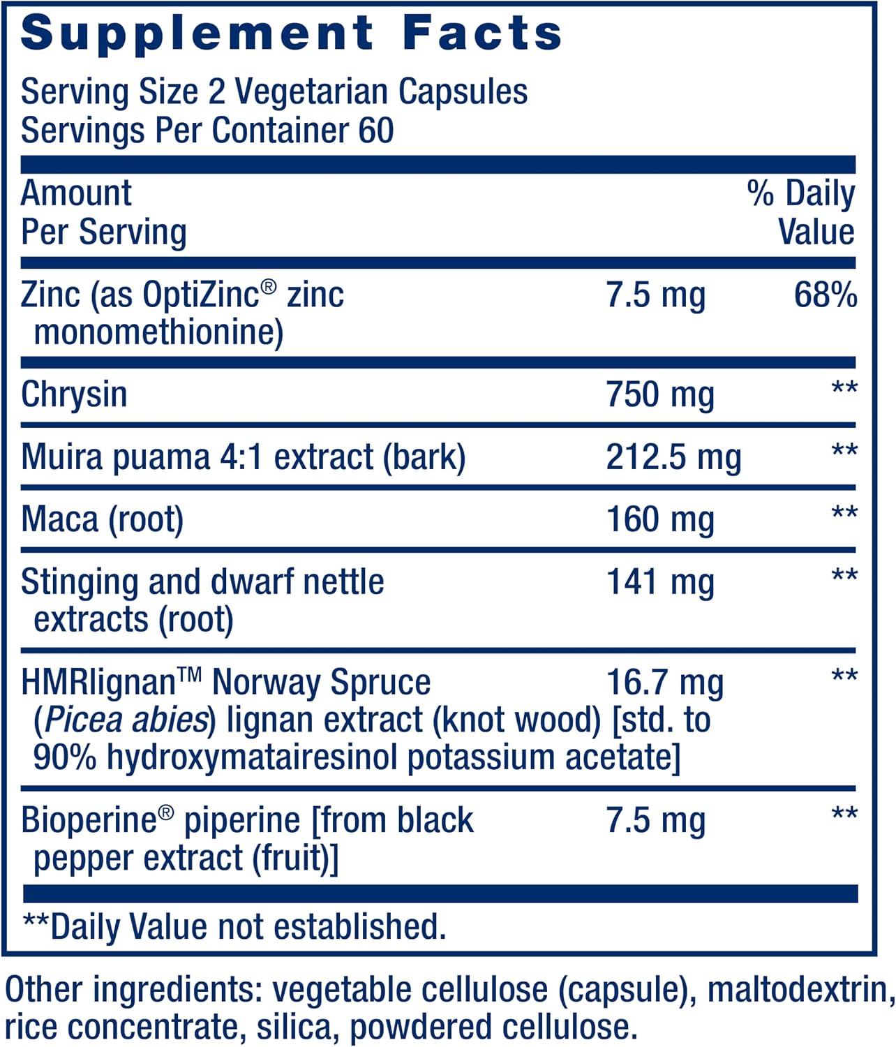 Life Extension Super Miraforte with Standardised Lignans, Chrysin, Nettle Root, Muira Puama, Maca, Zinc – Testosterone Support, 120 Capsules - görsel 3