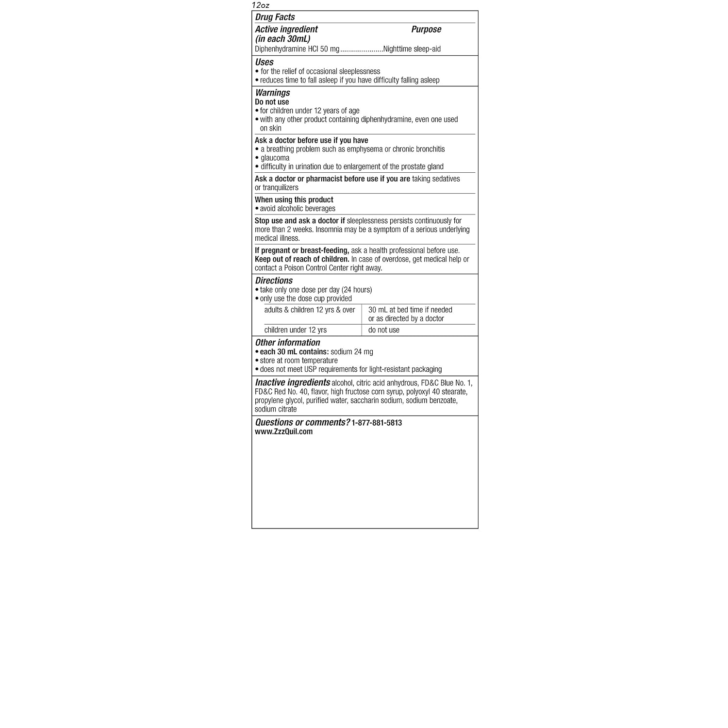 ZzzQuil Night-time Sleep-Aid Liquid Warming Berry Flavour 355 ml - görsel 2
