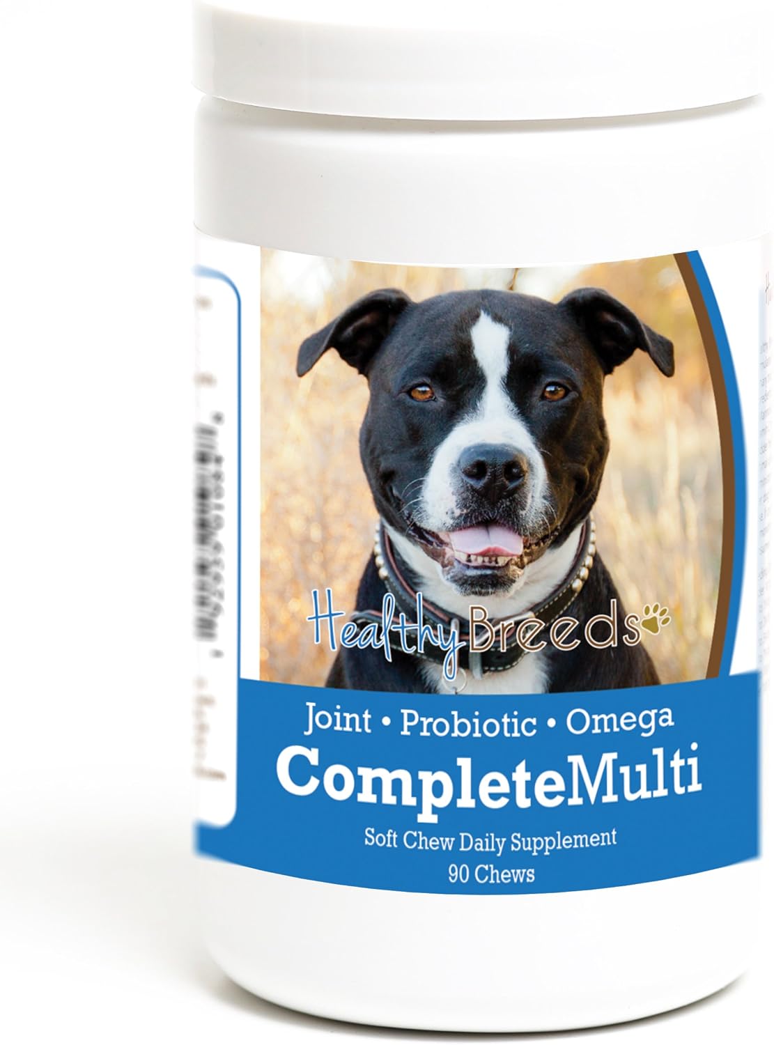 Healthy Breeds Pit Bull All In One Multivitamin with Probiotics, Glucosamine, Chondroitin & Omegas – 90 Soft Chewy Treats - görsel 1