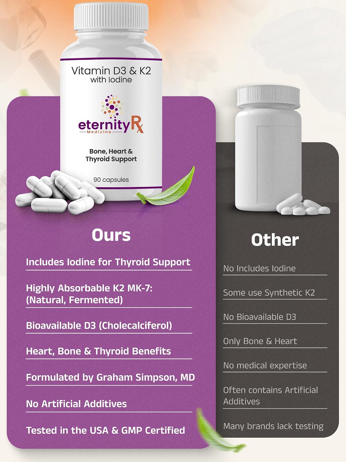 Vitamin D3 K2 5000 IU – High Potency D3 and K2 Supplement for Bone and Immune Support – Doctor Formulated – 90 Capsules - görsel 4
