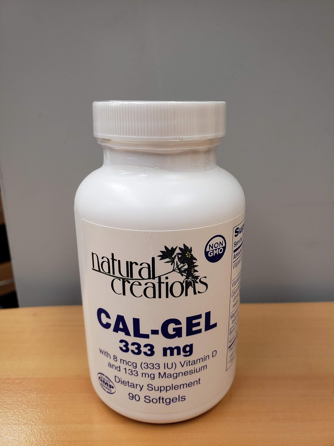 Natural Creations Cal Gel 333mg Calcium Supplement with Vitamin D3 and Magnesium, Capsules (3 Capsules = 1000mg Calcium) - görsel 1