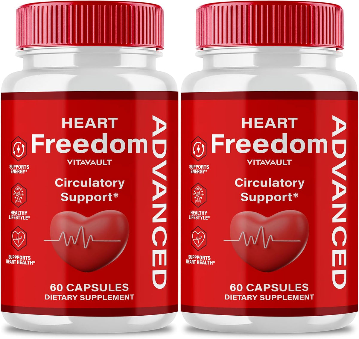 Heart Freedom Capsules, Official HeartFreedom Capsules - Energy and Health Maximum Strength, Heart Freedom Circulation Support Capsules, All Natural Glyco Optimizer, Premium Formula (2 Pack) - görsel 1