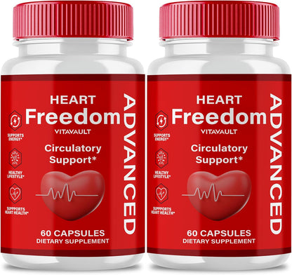 Heart Freedom Capsules, Official HeartFreedom Capsules - Energy and Health Maximum Strength, Heart Freedom Circulation Support Capsules, All Natural Glyco Optimizer, Premium Formula (2 Pack)