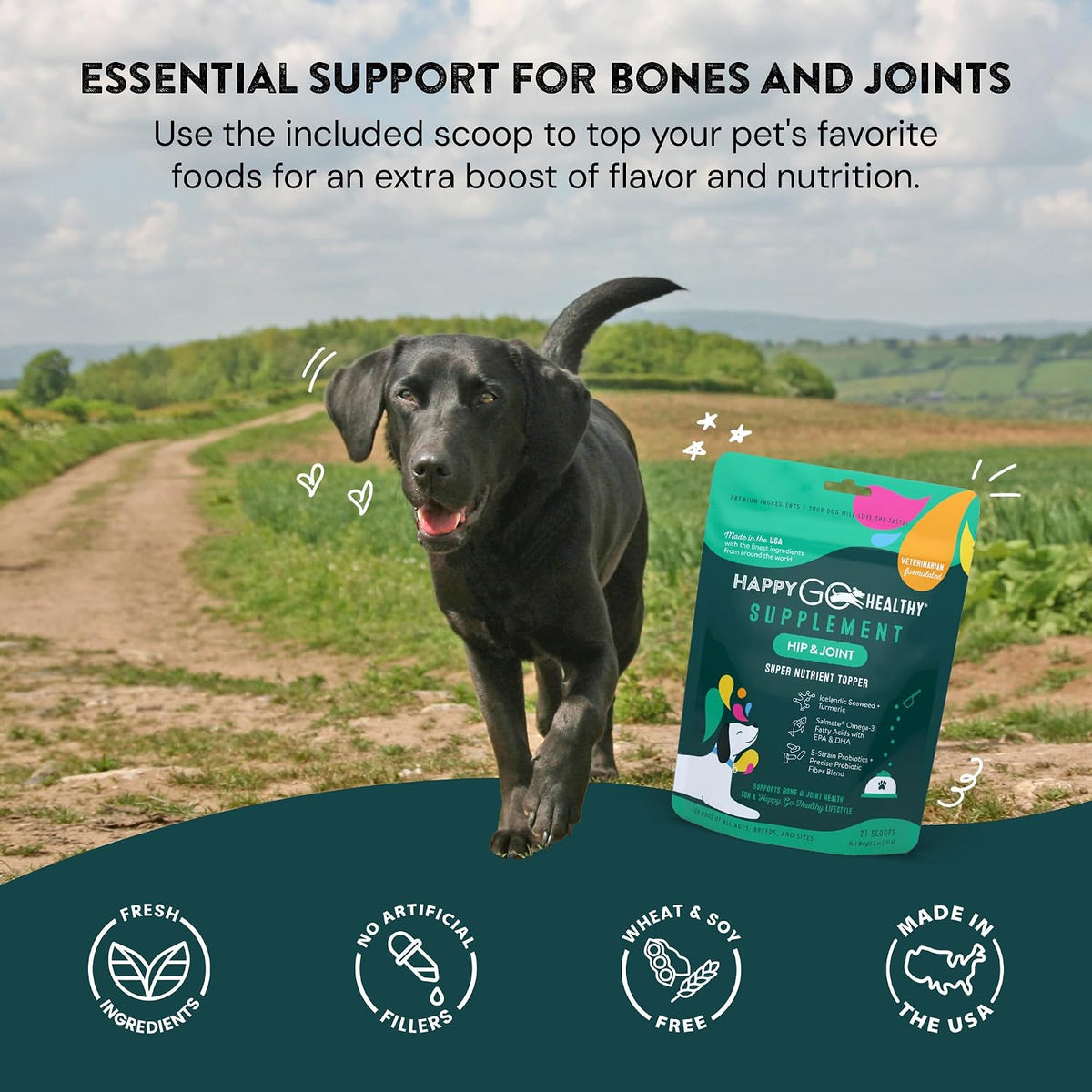 Hip and Joint Supplements for Dogs | Joint Health and Mobility Support for Recovering and Senior Dogs | Natural Ingredients, Tasty Kibble Dog Food Topper | 21 Count Pack - görsel 5