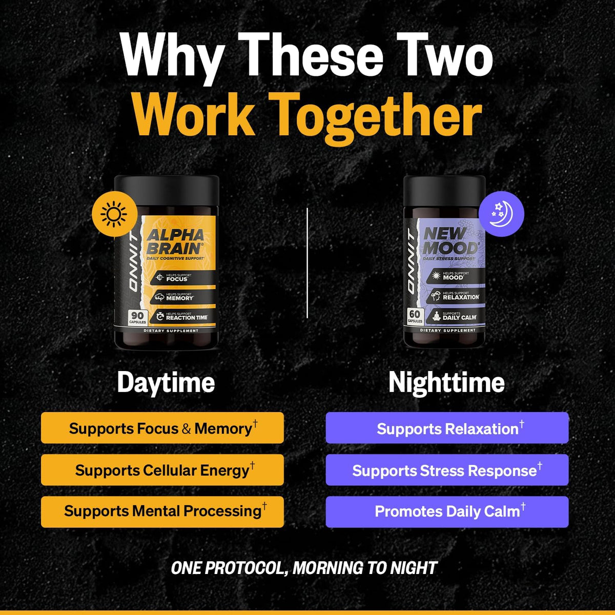 ONNIT Cognitive and Mood Support Bundle: Alpha Brain (90 Caps) & New Mood (60 Caps) - görsel 4