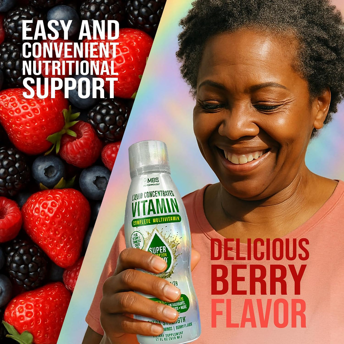 Liquid Multivitamin for Adults – Complete High-Absorption Daily Vitamin with Superfoods, CoQ10, B-Complex, Turmeric & PQQ – Immune & Energy Support – Berry Flavour, 17 oz - görsel 6