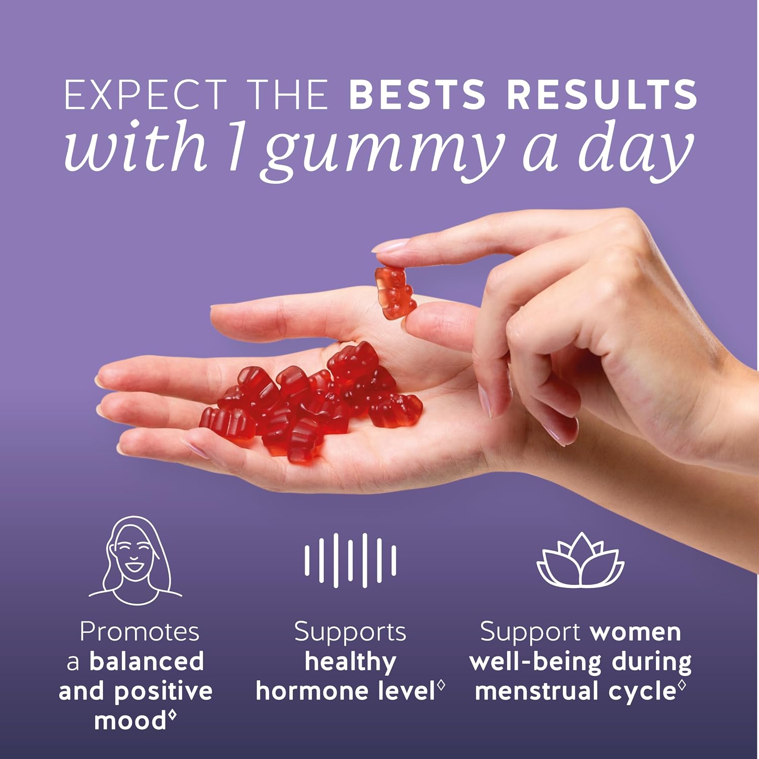 Women's PMS Support Gummies – Menstrual Relief with Vitamin B6 & Lemon Balm, 30 Gummies - görsel 2