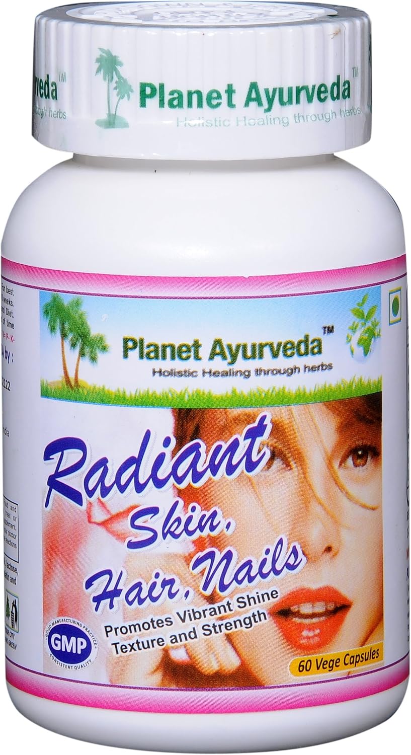 Planet Ayurveda Radiant Hair Skin Nails - 500 mg Vegetable Capsules (2 Bottles) - görsel 2