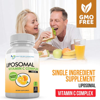 Liposomal Vitamin C 1400mg Per Serving - 180 Vegetable Capsules