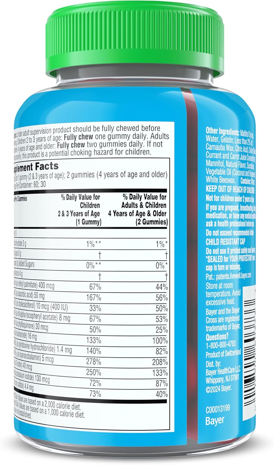 Flintstones Multivitamins for Kids, Sugar Free Kids Multivitamin Gummies, with Vitamins A, C, E, B6 & B12, Raspberry Flavour, 60 Count - görsel 7
