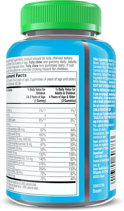 Flintstones Multivitamins for Kids, Sugar Free Kids Multivitamin Gummies, with Vitamins A, C, E, B6 & B12, Raspberry Flavour, 60 Count