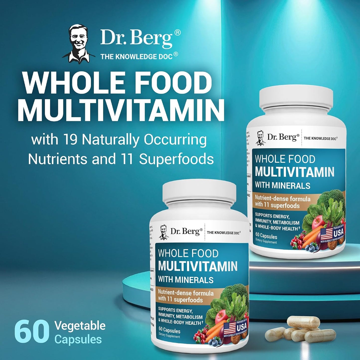 Dr. Berg Whole Food Multivitamin with Minerals, 60 Capsules - görsel 4
