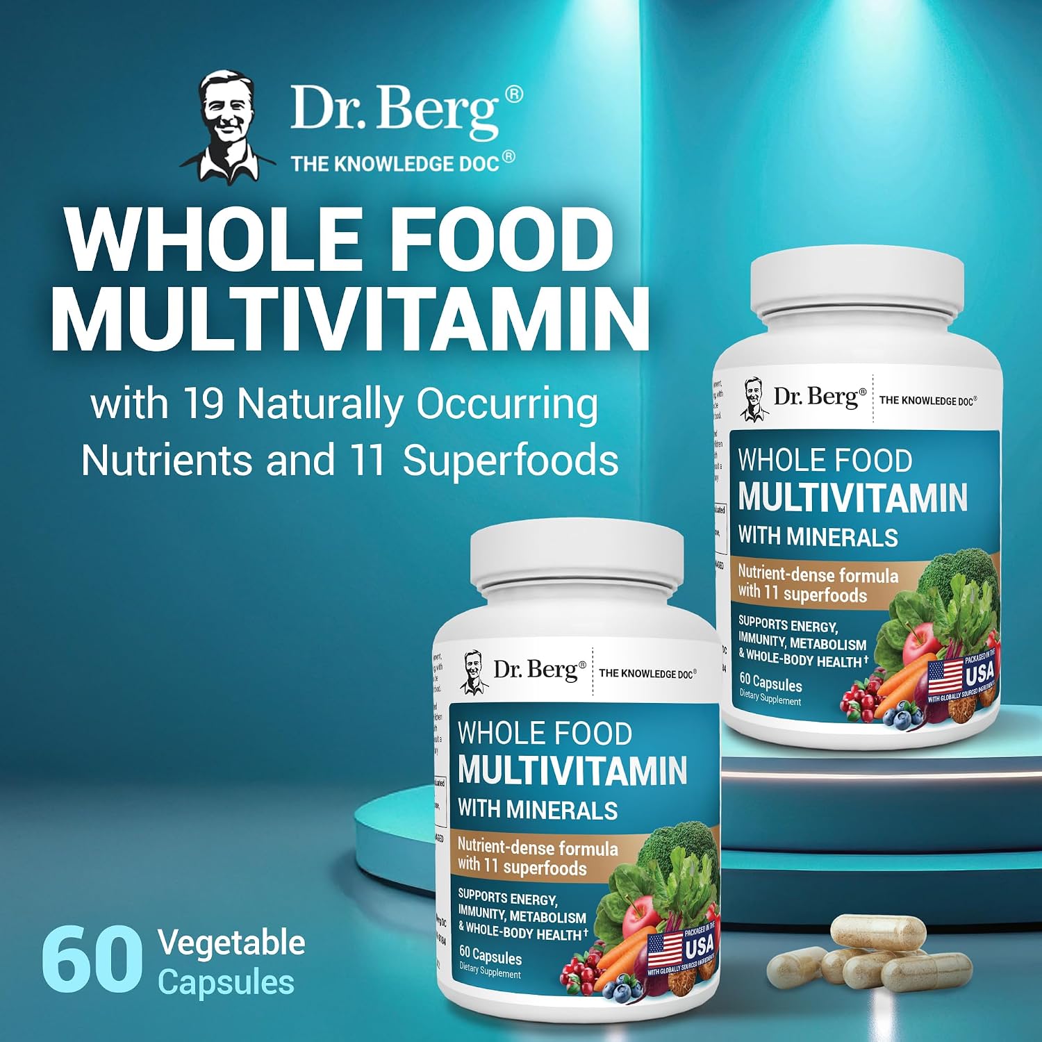 Dr. Berg Whole Food Multivitamin with Minerals, 60 Capsules - görsel 4