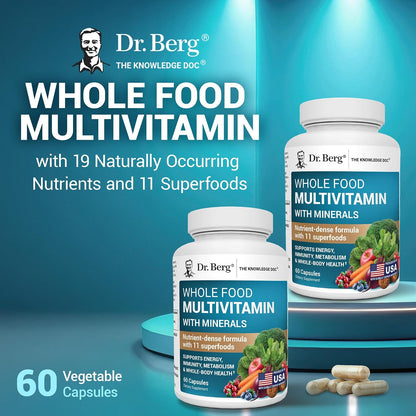 Dr. Berg Whole Food Multivitamin with Minerals, 60 Capsules