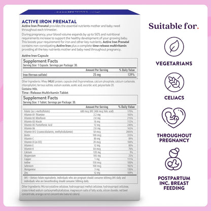 Active Iron Antenatal Supplement with 25 mg Iron & Slow-Release Multivitamin