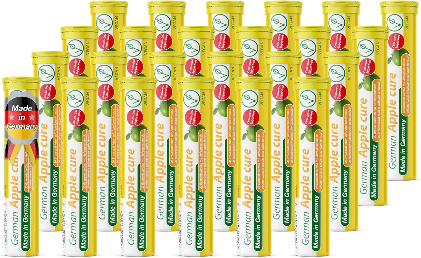 T&D German Apple Cure - 240 Vegan Drink Effervescent Tablets - Apple Flavour - Made in Germany - görsel 8