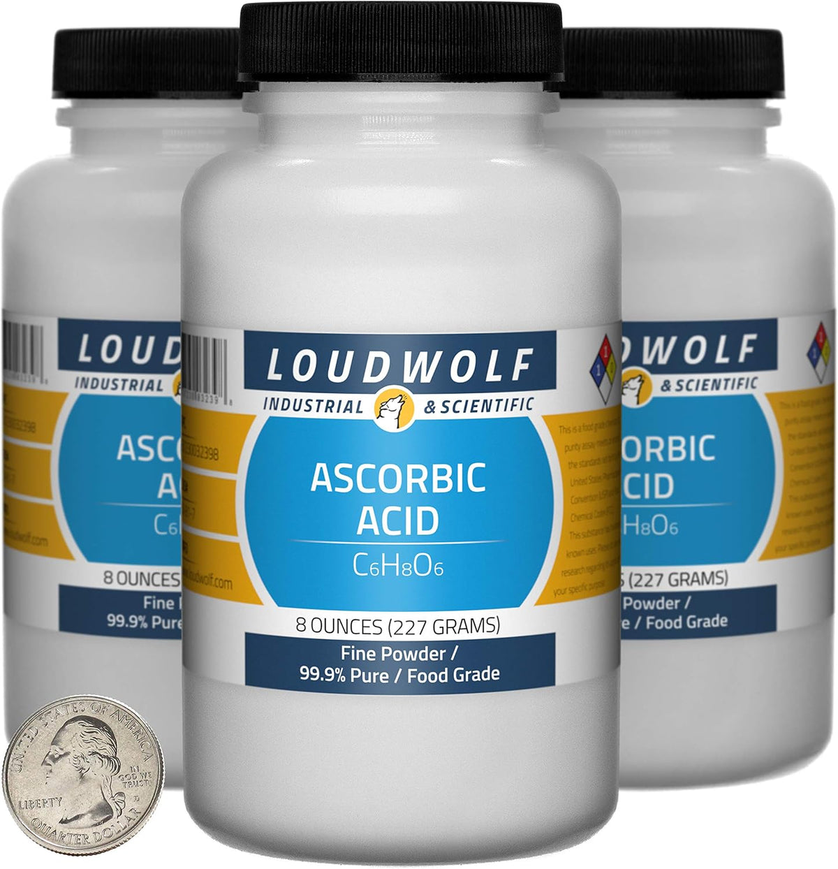 Ascorbic Acid Powder - 99.9% Pure Food Grade - 680g (3 Bottles) - görsel 1