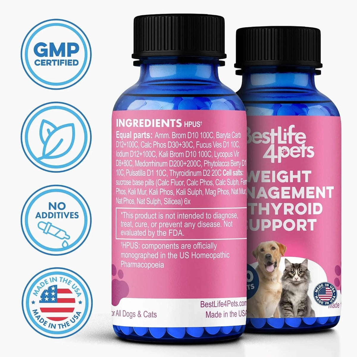 Weight Management for Dogs and Cats Natural Thyroid Support – Gentle Metabolism Booster to Restore Vitality in Senior or Sluggish Pets – 400 Tiny Tasteless Pills – Help Manage Weight, Appetite, and Energy - görsel 9