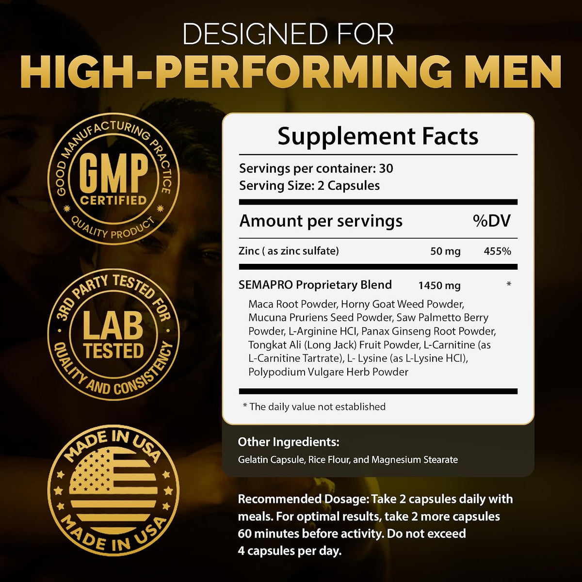 Extreme Semen Volumiser and Male Energy Formula - All Natural Endurance, Stamina & Seminal Health - 60 Capsules (1 Month Supply) - görsel 4