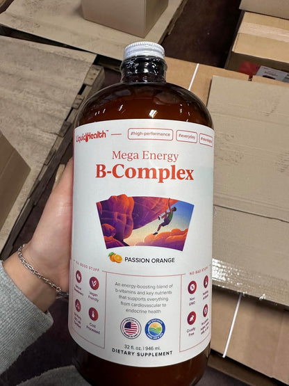 LIQUIDHEALTH Mega Energy Methylated B-Complex Liquid Supplement - 946 ml