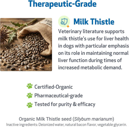 Pet Wellbeing Milk Thistle for Dogs – Organic Liver Support Liquid, 60 ml