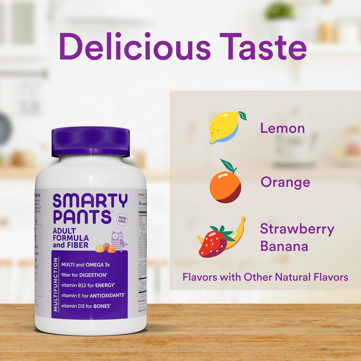 SmartyPants Fibre Supplement & Multivitamin Gummies, 180 Count (30-Day Supply) - görsel 6