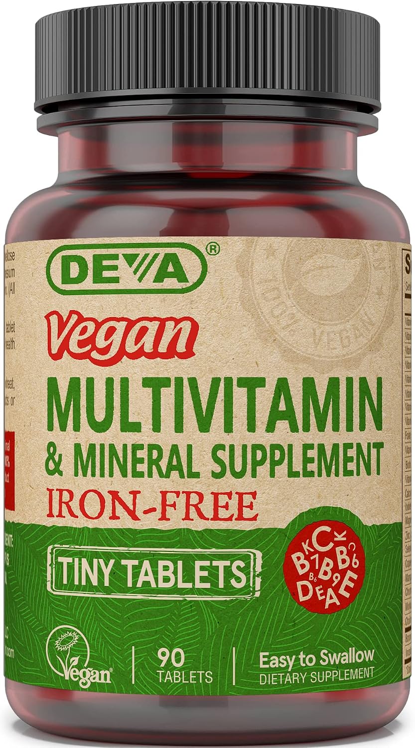 Deva Vegan Multivitamin & Mineral Supplement – Iron-Free – 90 Tiny Tablets - görsel 1