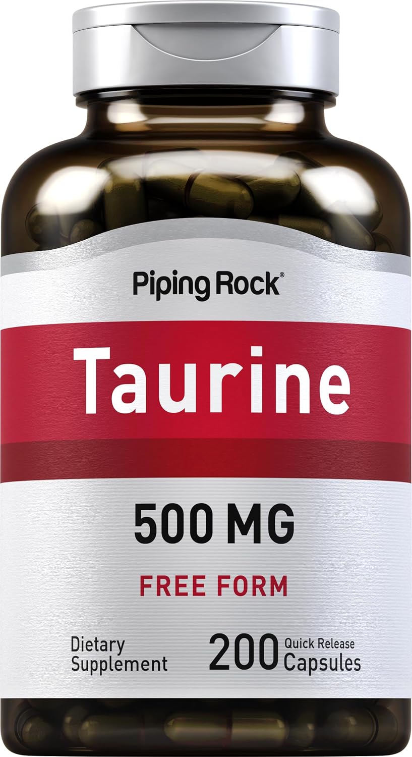 Piping Rock Taurine Supplement 500mg, 200 Capsules - görsel 1