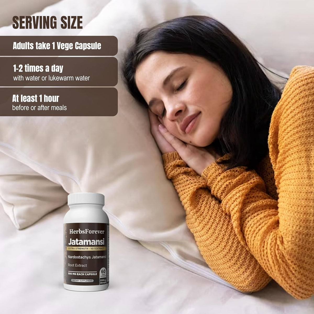Jatamansi Capsules - Nardostachys Jatamansi Herbal Supplement for Relaxation and Hair Wellness - 60 Vegan Capsules (800 mg each) - görsel 6