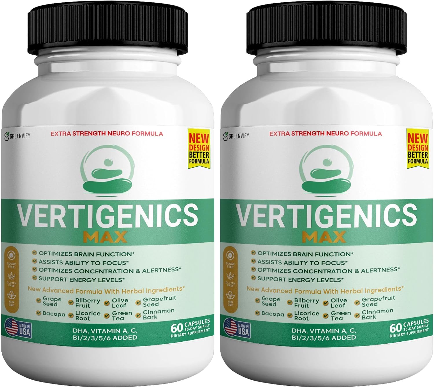 Vertigenics Max Brain Support Supplement (Extra Strength Neuro Formula, 60 Capsules) - görsel 9