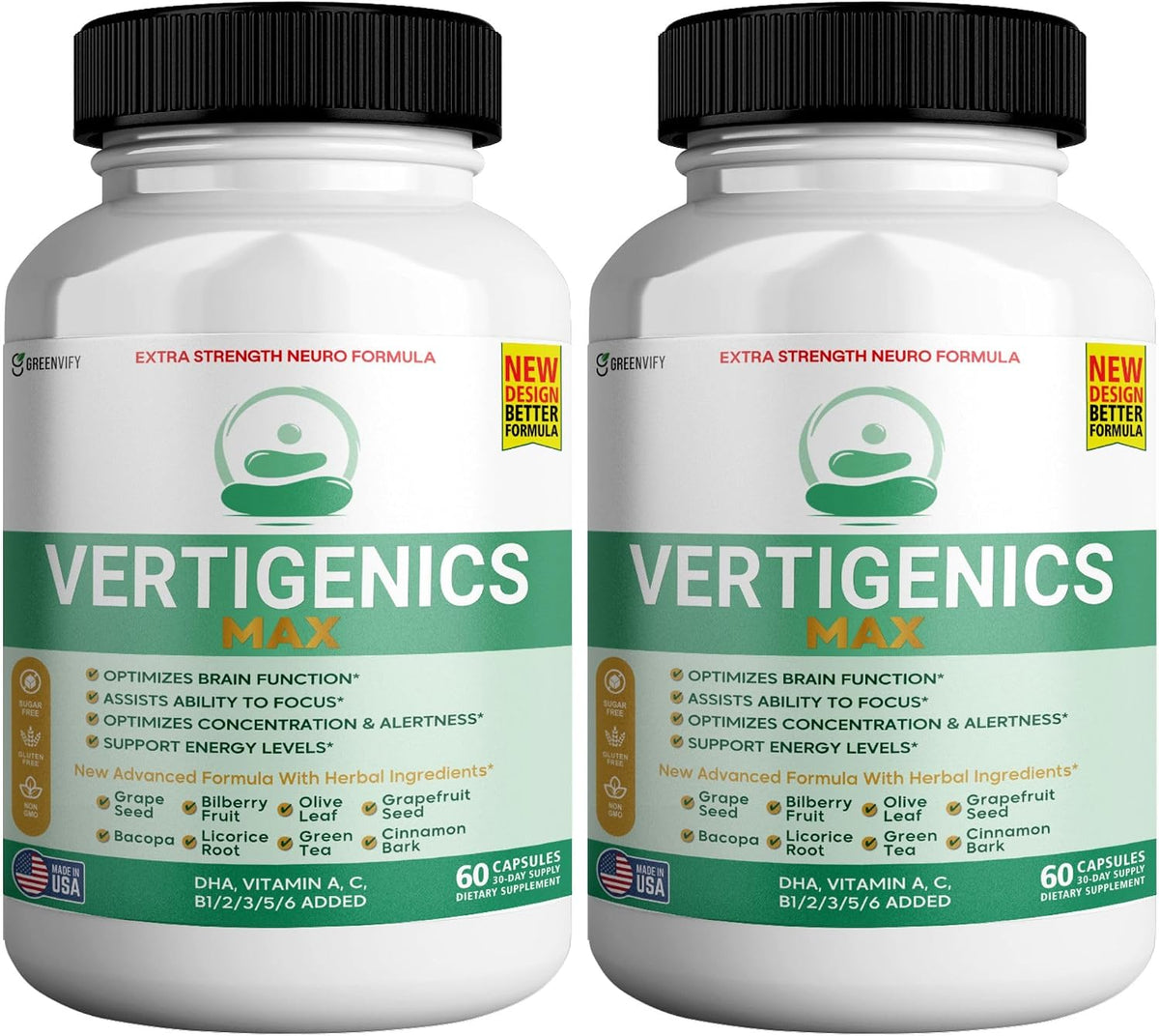 Vertigenics Max Brain Support Supplement, Extra Strength Neuro Formula, 60 Capsules, with Herbal Ingredients and Vitamins - görsel 10