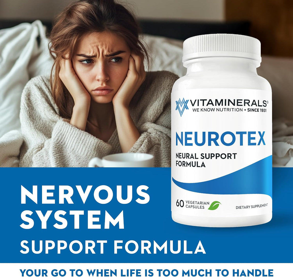 Vitaminerals 119 Neurotex - Nervous System Support & Stress Relief - 60 Vegan Capsules - görsel 2