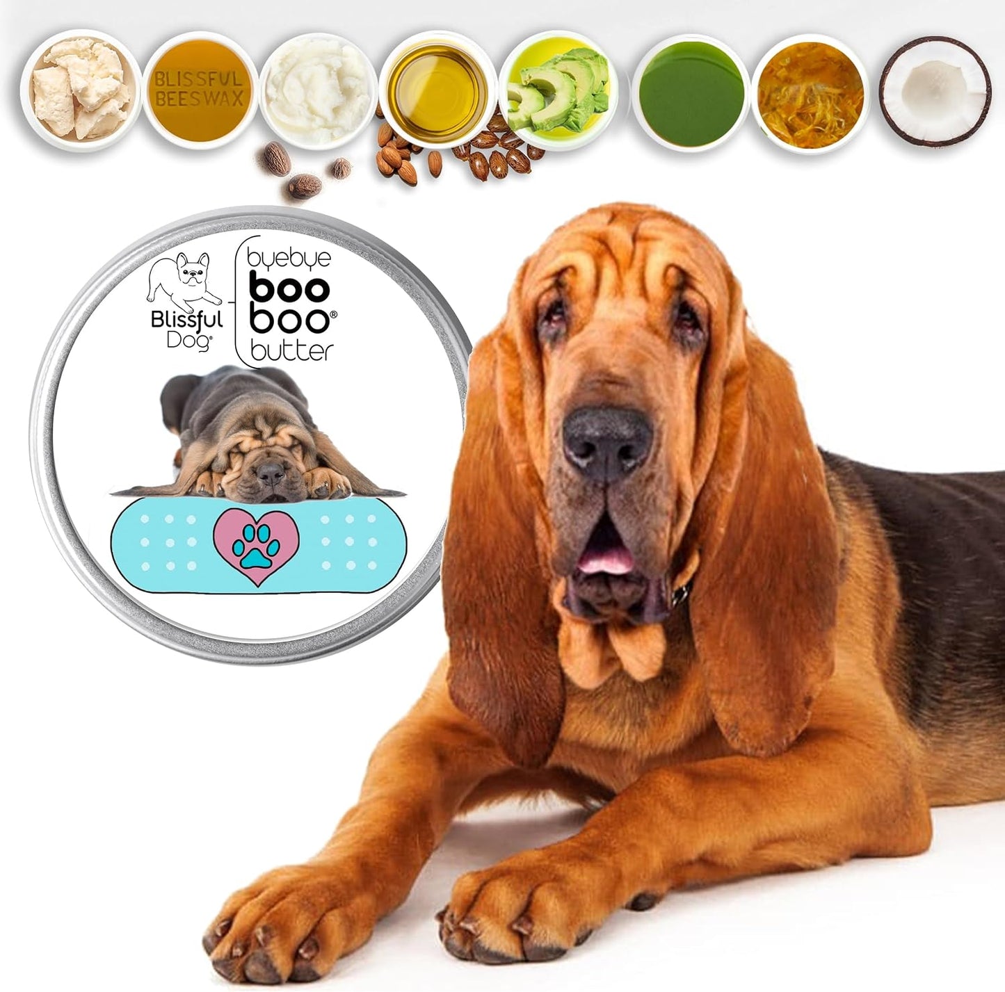 The Blissful Dog 8 oz TIN Bloodhound Booboo Butter - görsel 2
