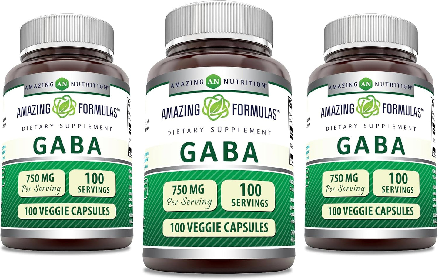Amazing Formulae GABA Supplement | 750 mg per Serving | 100 Veggie Capsules | Non-GMO | Gluten-free | Made in USA - görsel 7