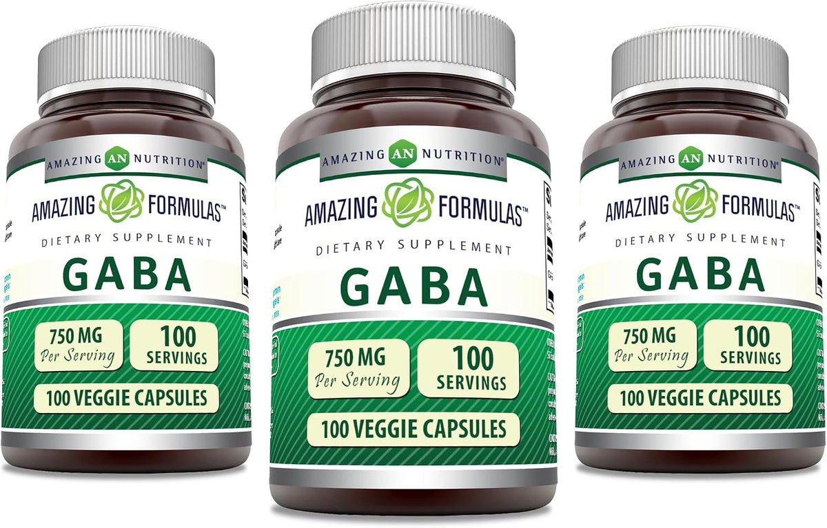 Amazing Formulae GABA 750mg Veggie Capsules, 200 Count - görsel 6