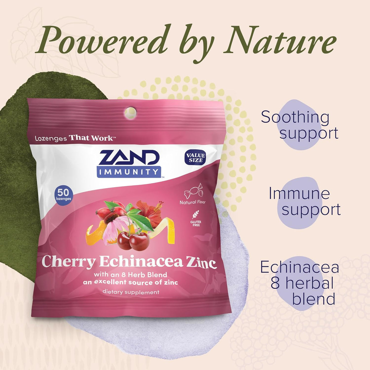ZAND Immunity Cherry Echinacea Zinc Throat Lozenges 2 Pack - görsel 3