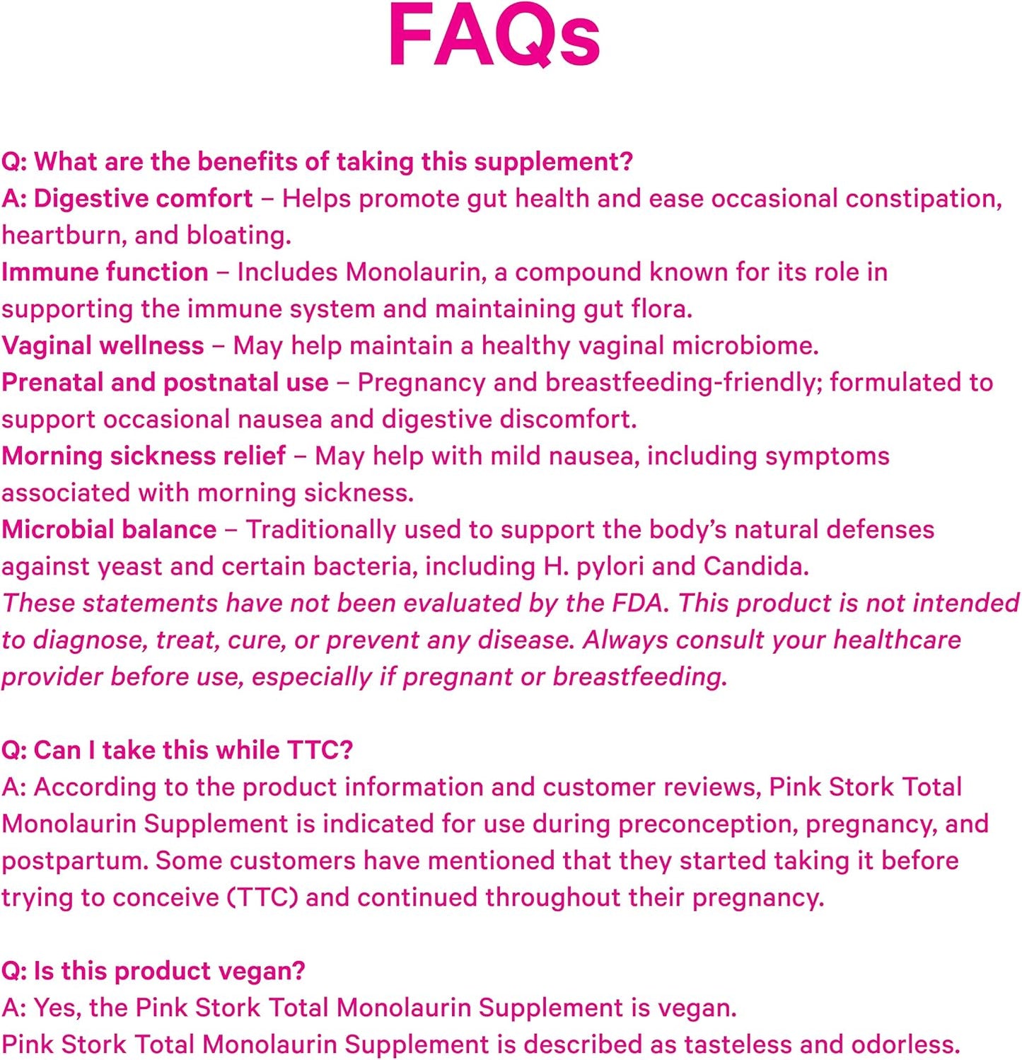 Pink Stork Monolaurin Pellets – Vegan Lauric Acid Immune & Gut Support for Women – Microbial Balance, Digestive Wellness – Odourless, Scoopable Supplement – 226g – 75 Servings - görsel 8