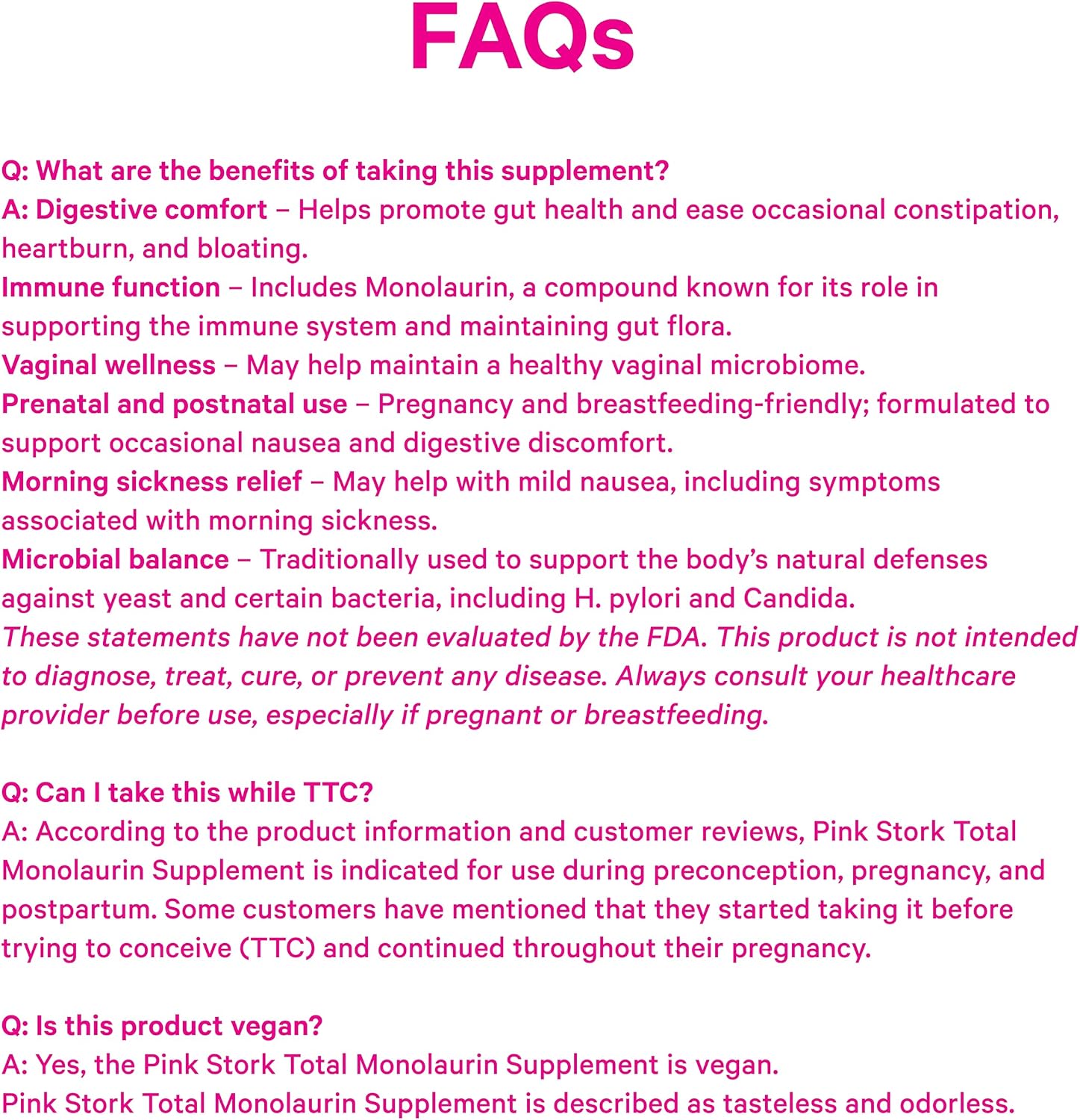 Pink Stork Monolaurin Pellets – Vegan Lauric Acid Immune & Gut Support for Women – Microbial Balance, Digestive Wellness – Odourless, Scoopable Supplement – 226g – 75 Servings - görsel 8