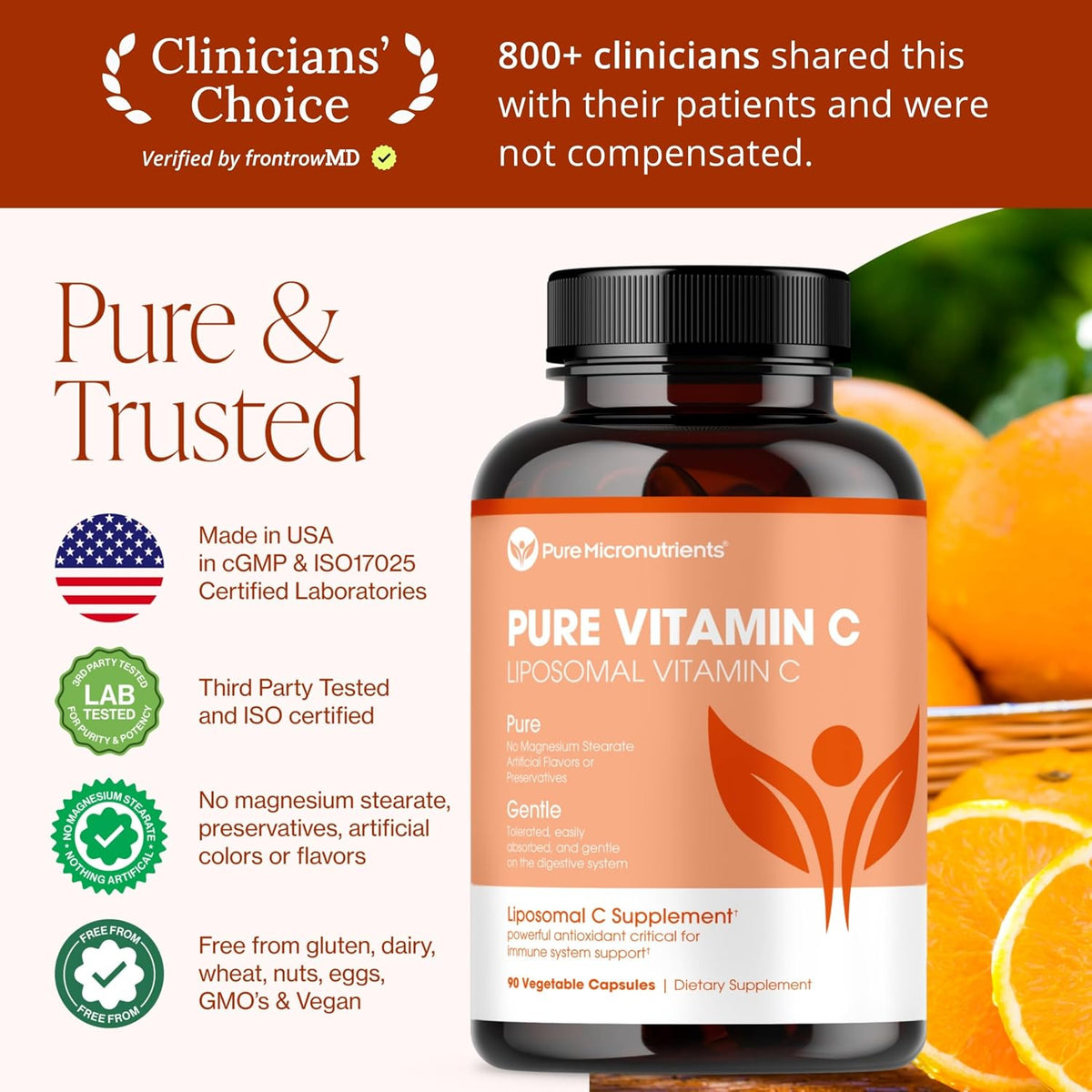 Pure Micronutrients Pure Liposomal Vitamin C - 1400mg Per Serving - 90 Capsules - görsel 7
