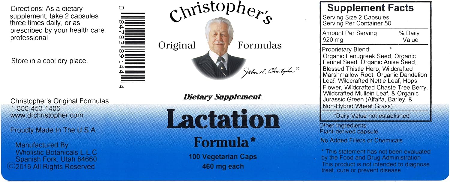 Christopher's Original Formulae Lactation Formula - 100 Capsules (Pack of 2) - görsel 4